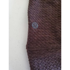 Lululemon Mens Textured Double-Knit Cotton Hoodie Burgundy Plum LM3EOZS Size M