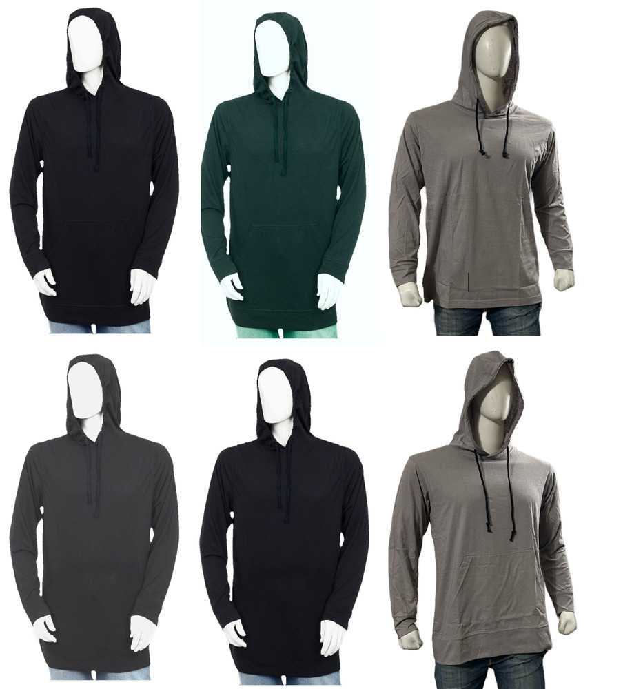Syllion T Shirt Hoodie, Long sleeve – Big and Tall – Lightweight S to 5XLT