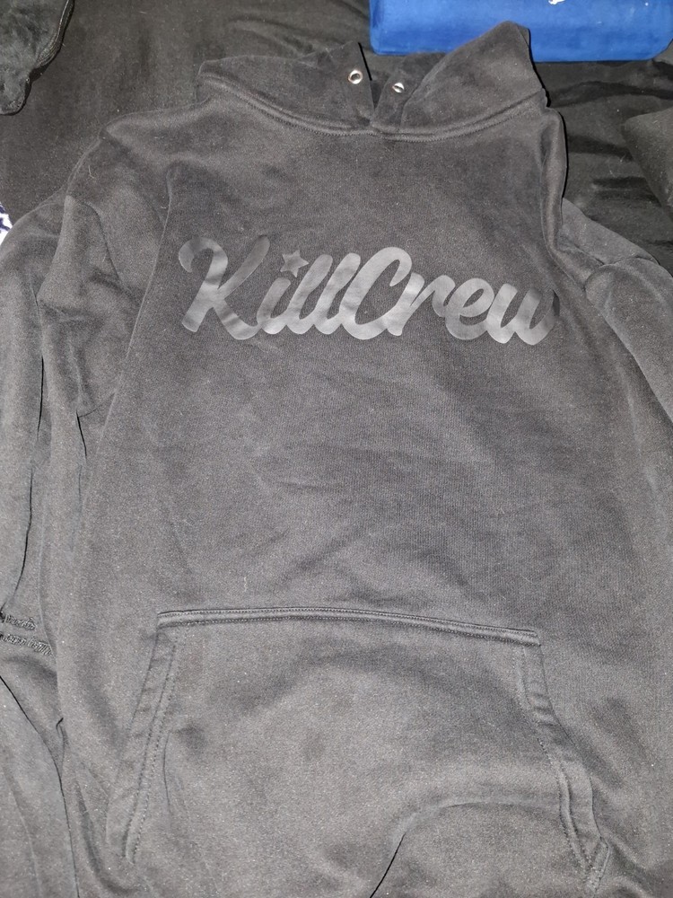 Kill Crew Oversized Lux “Script” Hoodie in Blackout, featuring a tonal script…