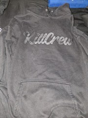 Kill Crew Oversized Lux “Script” Hoodie in Blackout, featuring a tonal script…