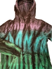 Empyre Tie Dye Festival Hoodie Sweatshirt – Size S – Teal Green Purple Tie Dye