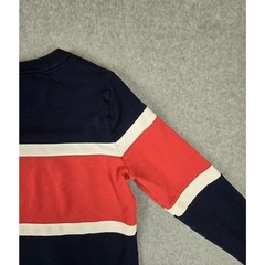 L.L. Bean Sweatshirt Mens Size Medium Pullover Crewneck Stripe Red White Navy