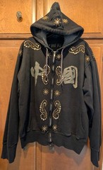 The Great China Wall Swarovski Scroll Studs Black XL Mens Hoodie