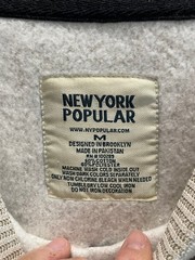 New York Popular, Boston, Sweatshirt Size Medium, Beige Brown Cotton Polyester