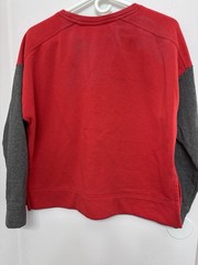 Nike Red Gray Fleece Pullover Sweatshirt M Embroidered Logo Long Sleeve Crop M/L