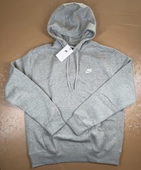 Nike Sportswear Club Fleece Grey Pullover Hoodie Men’s Size M Medium FREE SHIP