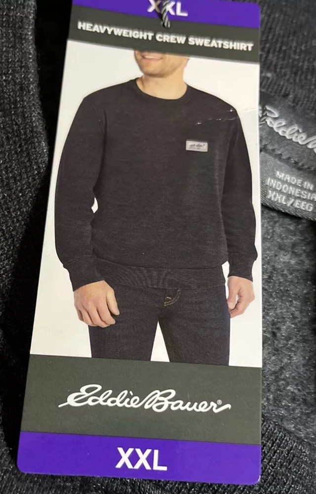 Eddie Bauer Heavyweight Crew Gray Sweatshirt XXL