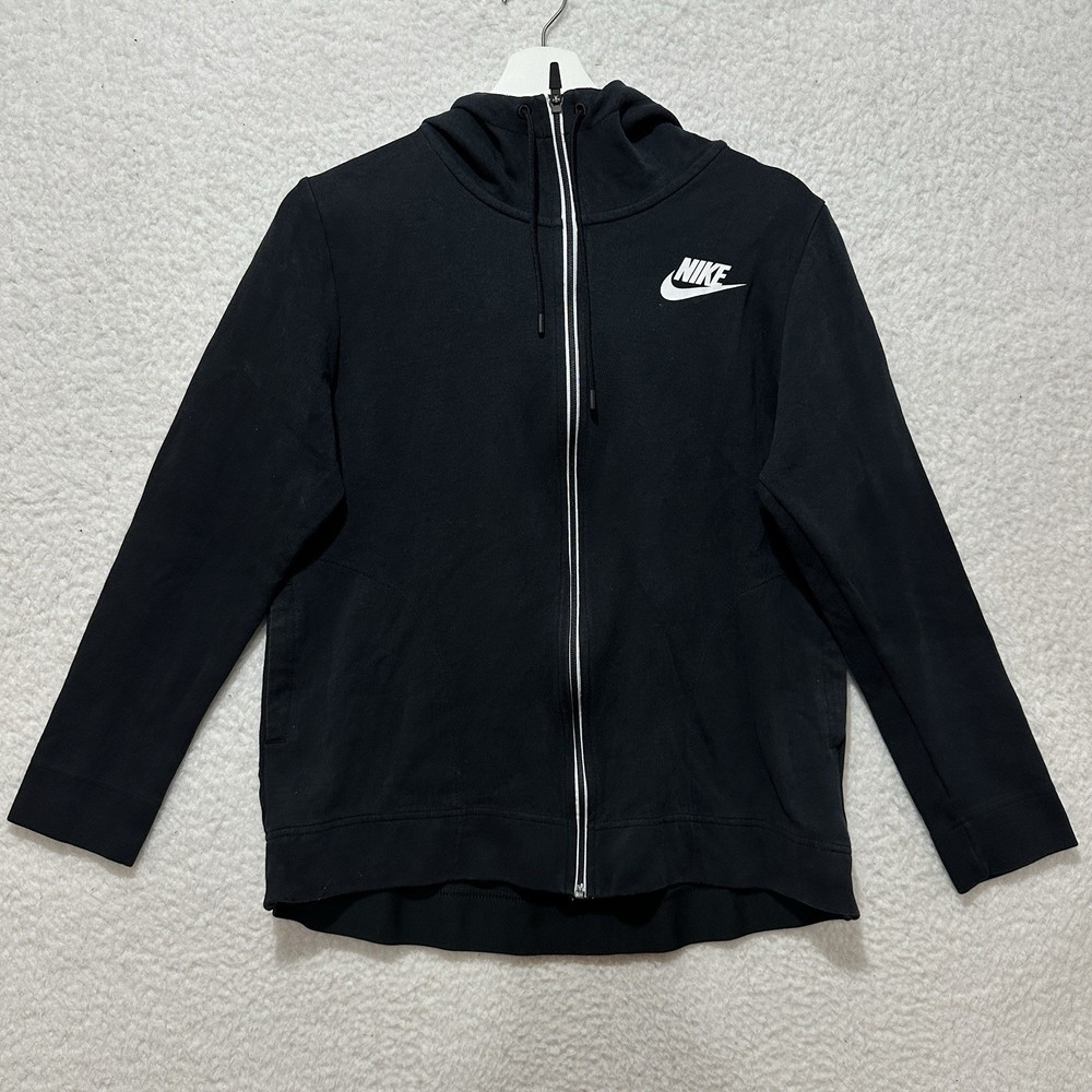 NIKE FULL ZIP HOODIE SWEATSHIRT JACKET NIKE BAND LOGO MENS SIZE MEDIUM