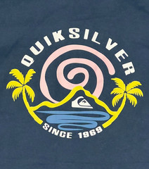 L Mens QUIKSILVER Surf Pullover Hoodie Sweatshirt Sweater Top Shirt 2-Sided Blue