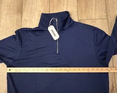 Coofandy 1/4 Zip Pullover Polyester Spandex Mock Neck-Men’s M-Navy Blue-NWT