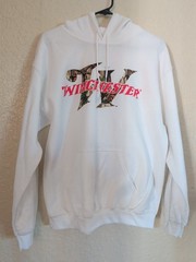 Winchester pullover solid white hoodie sweatshirt w/ Winchester and camo W logo