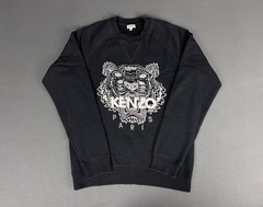 Kenzo Paris Tiger Sweatshirt Black Embroidered Logo Jumper Mens Medium Portugal