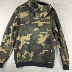 Nike Hoodie Sweatshirt Men Size M Green Camouflage Full Zip Y2K Grunge Skater