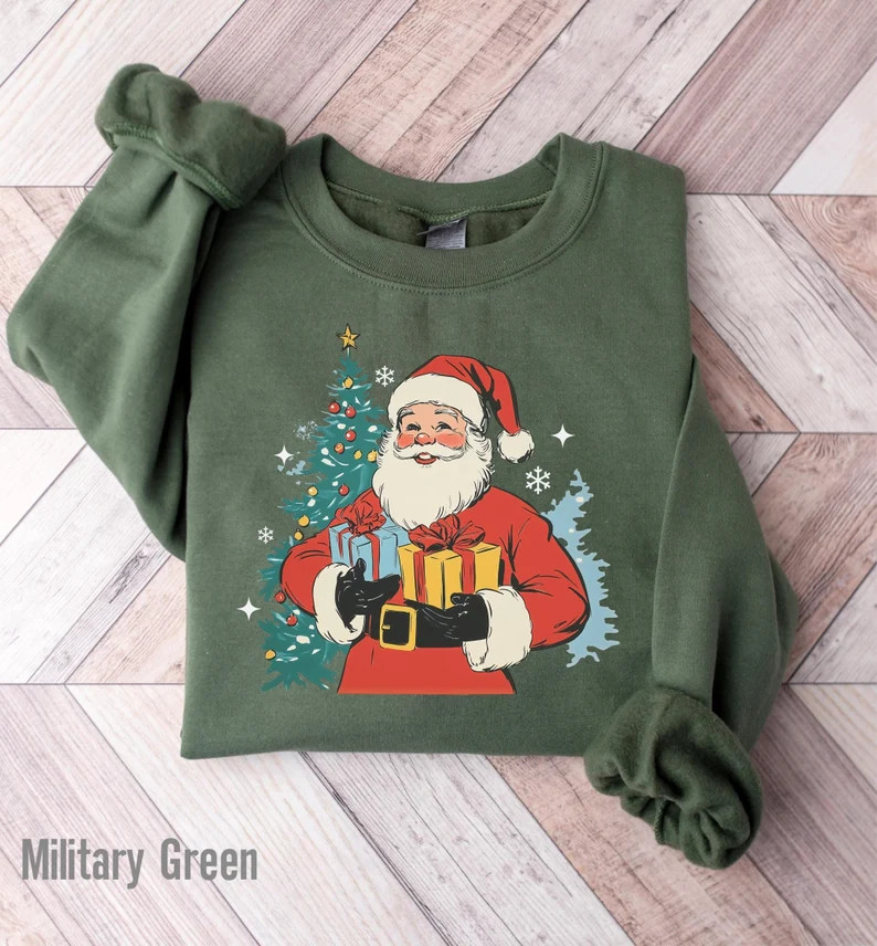 Christmas Santa Cute Holiday Sweatshirt Festive Apparel