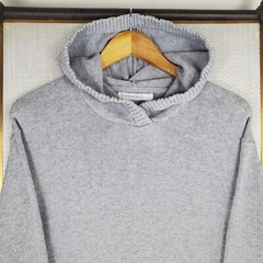 ALTERNATIVE Size Large Mens Knit Cotton+Cashmere Hooded Sweatshirt Hoodie Gray