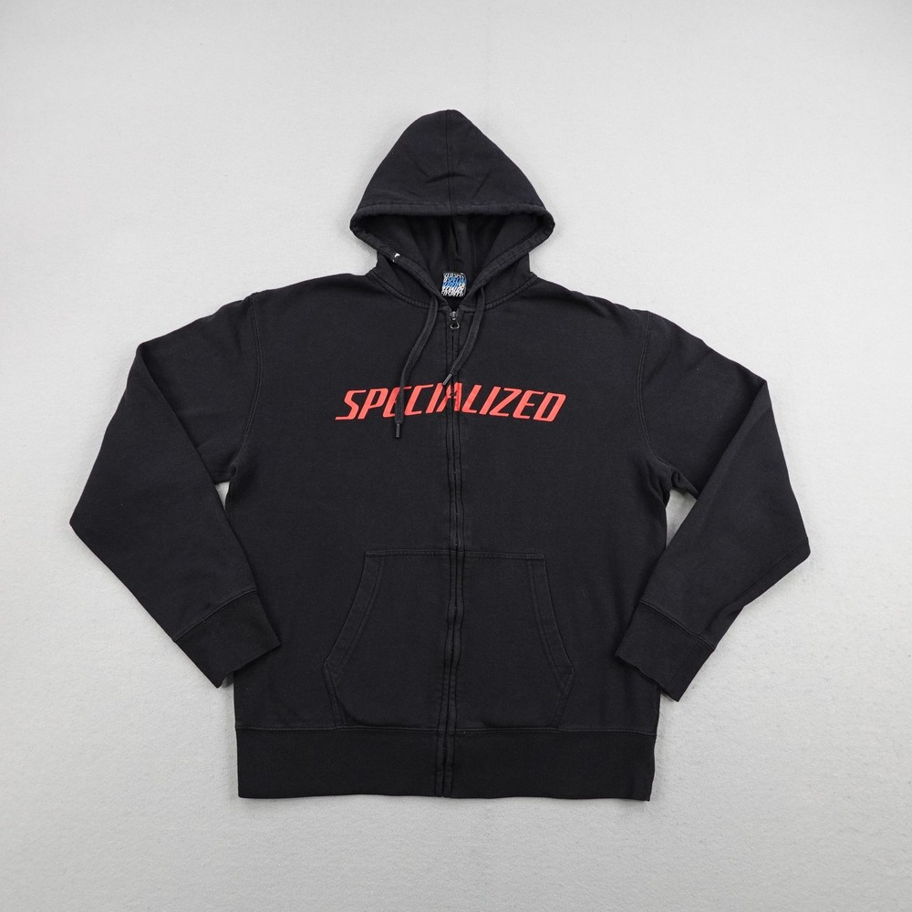Specialized Hoodie Mens XL Black Cycling MTB Mountain Bike Full Zip Sweatshirt