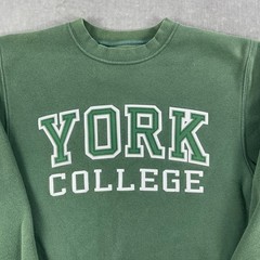 York College Jansport Mens XS Green Crewneck Sweatshirt Collegiate Logo