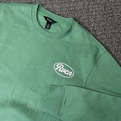 RVCA Oliver Crew Sweatshirt Mens Large Green Fleece Pullover Spring NEW $56