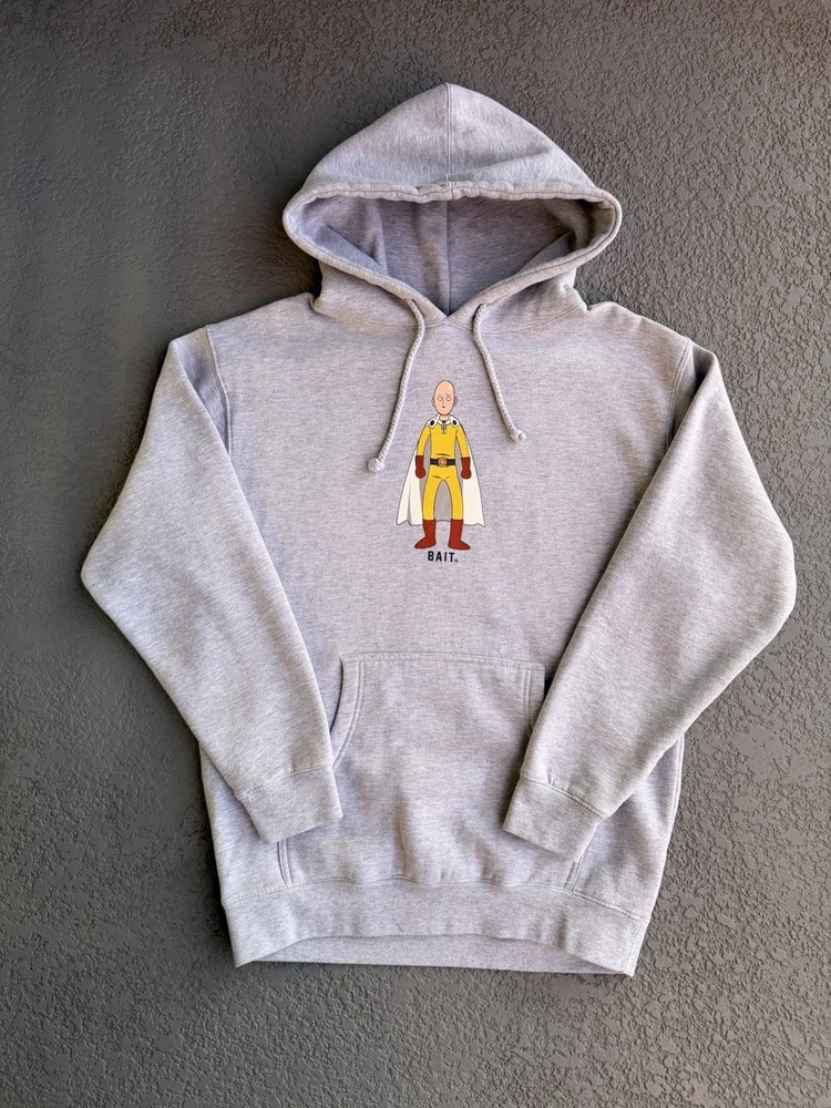 Bait One Punch Man Hoodie Heather Grey Size Men’s Medium