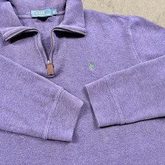 Polo Ralph Lauren Purple Quarter Zip Sweatshirt Green Pony