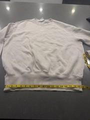 Nike Beige Crewneck Fleece Pullover Sweatshirt Embroidered Logo mens Size S
