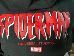 Marvel Universal Studios Spider-Man Embroidered Black Hoodie Adult S Exc. Condit