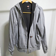Dickies Men’s Gray Full Zip Hooded Waffle Lined Hoodie w/ Pockets Size L