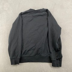 HM Mens Crewneck Sweatshirt Black Fleece Lined Pullover Long Sleeve Basic Size S