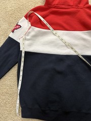 Canada 1867 Colorblock Hoodie Red White Blue Maple Leaf Sleeve Size Small
