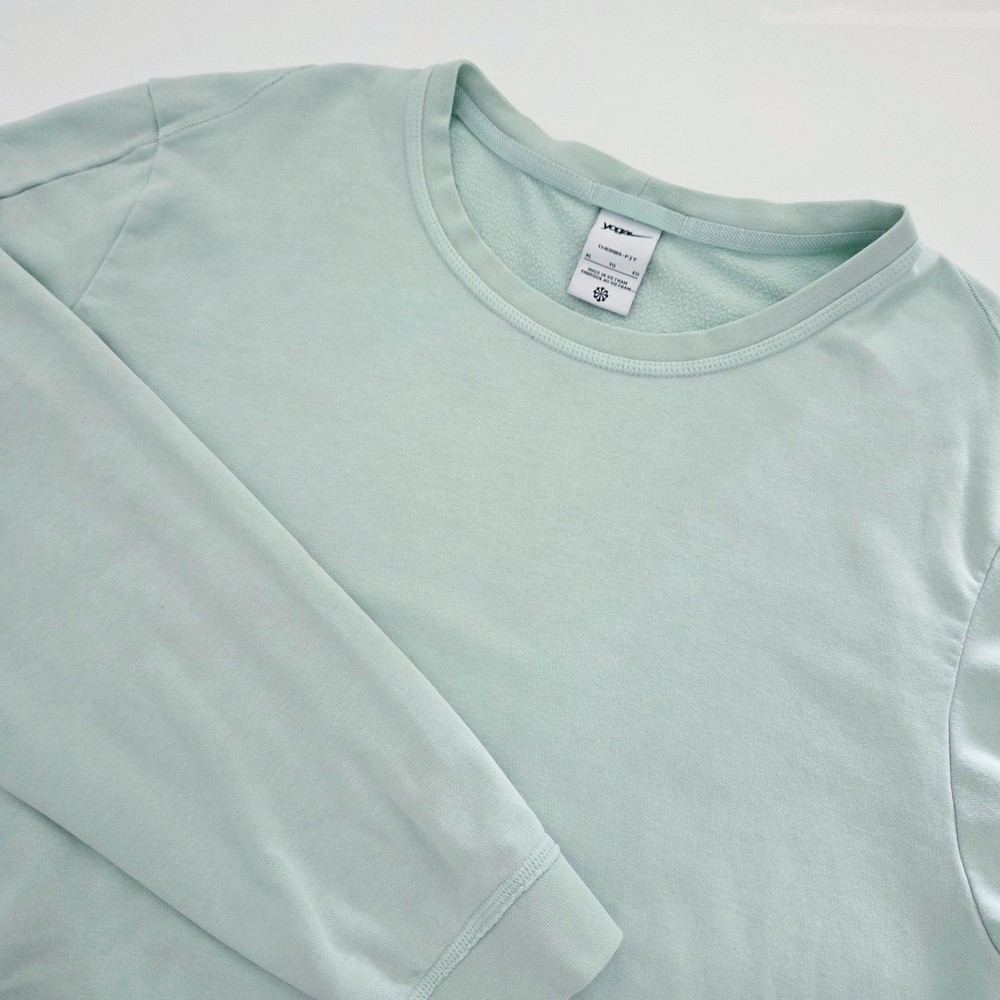 Nike Yoga Sweatshirt Mint Green Therma-FIT Fleece Crewneck Mens XL