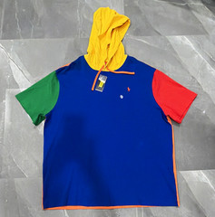 Polo Ralph Lauren Mens Colorblock Fleece Pullover Short Sleeve Hoodie 2XL