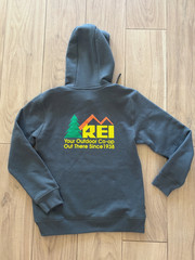 REI Hoodie w/Logo~Mens Small~Slate Blue~”Your Outdoor Co-op”~Pullover~Never worn
