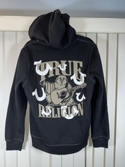 NWT True Religion BIG HS FLOCK ZIP HOODIE, M Jet Black – LIMITED authentic