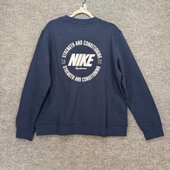 Nike Sweatshirt Men Large Navy Blue Strength & Conditioning Graphic Pullover NEW