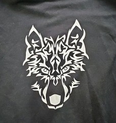 Keybur Glow In The Dark Wolf Jacket Japanese Symbols Full Zipper SEE DESCRIPTION