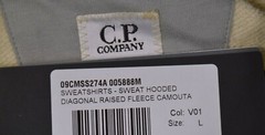 C.P. Company NWT Hoodie Sweat Shirt Size L In Light Yellow Tan Green Gray Camo
