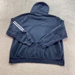 Adidas Sweater Hoodie Men Size Medium Black Pullover Athletic 3 Stripe Sleeve