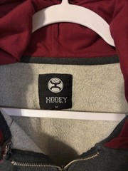 Hooey Men’s M Regular Gray Fleece Full Zip Hooded Hoodie Pockets Graphic Print