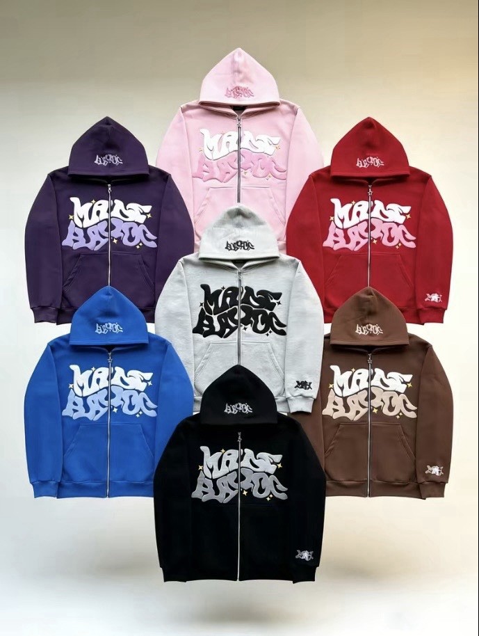 Y2K Graffiti Zip Hoodie Oversized Streetwear 3D Print Harajuku Jacket Multicolor