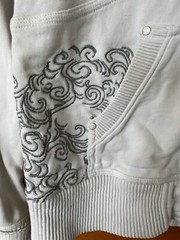 Vintage Rare Triple Five Soul NYC full zip-up hoodie White Embroidered XL