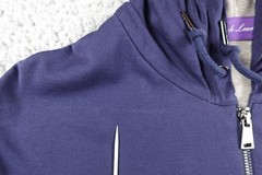 Ralph Lauren Purple Label Hoodie Mens Medium Blue Full Zip Jersey Logo Pockets