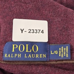 Polo Ralph Lauren Men Sweatshirt L Red Long Sleeve Shawl Collar Logo Pony