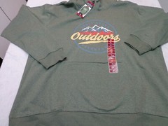 Eddie Bauer Graphic Outdoor Fleece Hoodie Heather Olive Green XL NEW