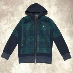 Vivienne Westwood MAN Double Zip Hoodie Orb Logo Green size 44 Made in japan