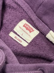 Vintage Levi’s Plum Embroidered Logo Hoodie Sweatshirt Large
