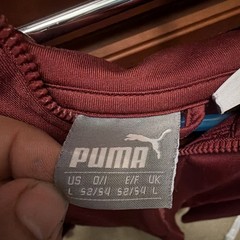 PUMA Men’s Red Fleece Full Zip Hooded Hoodie w/ Pockets Size L