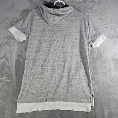 Jackson Short Sleeve Hoodie Layered Hem Casual Top Gray Mens Size S