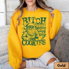 Funny Santa Sweatshirt Christmas Holiday Festive Apparel Top