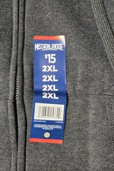 Mens Mission Ridge Charcoal Heather Full Zip Up Hoodie With Pockets- Size 2XL