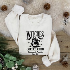 Witches Brew Coffee Club Jumper | Autumn Sweatshirt | Halloween Theme Jumper